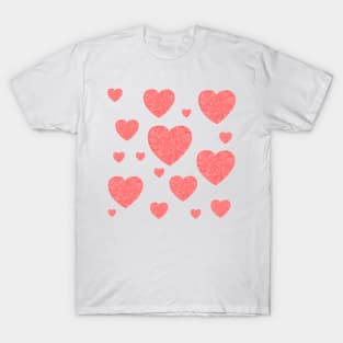 Christmas Peppermint Hearts Pattern T-Shirt